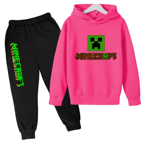 Dres Dziecięcy Minecraft Bluza z Kapturem Spodnie Komplet 100–160