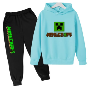 Dres Dziecięcy Minecraft Bluza z Kapturem Spodnie Komplet 100–160