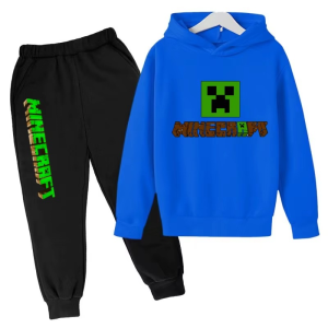 Dres Dziecięcy Minecraft Bluza z Kapturem Spodnie Komplet 100–160
