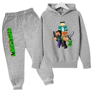 Dres Dziecięcy Minecraft Bluza z Kapturem Spodnie Komplet 100–160