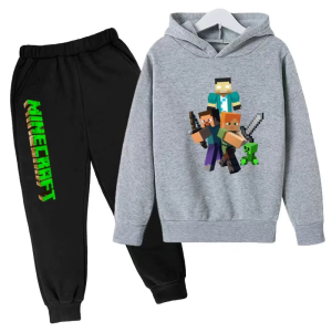 Dres Dziecięcy Minecraft Bluza z Kapturem Spodnie Komplet 100–160
