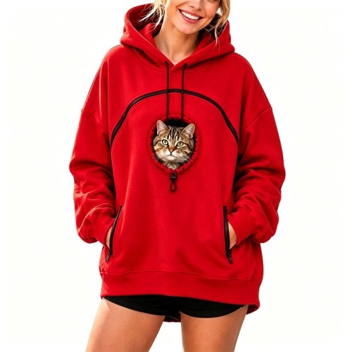 Bluza unisex z kieszenią na pupila S-XXXL