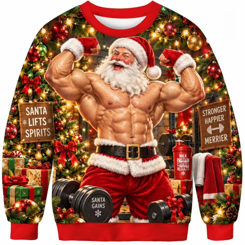 Bluza Unisex Świąteczna Święty Mikołaj Giwazdka
